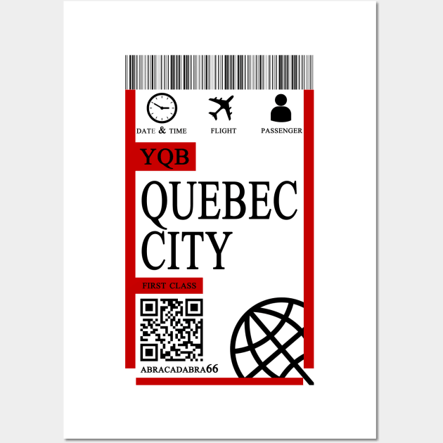 Quebec city flight ticket boarding pass polos Wall Art by 